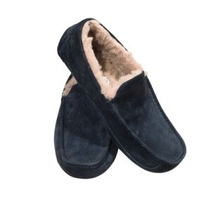 UGG Original Ascot Navy Suede Sheepskin Slippers Moccasins Shoes 10
